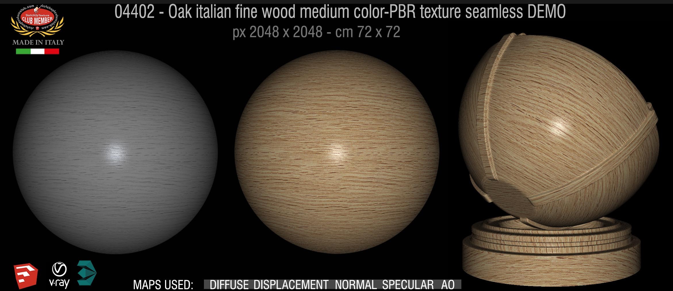 04402 Oak italian fine wood medium color-PBR texture seamless DEMO