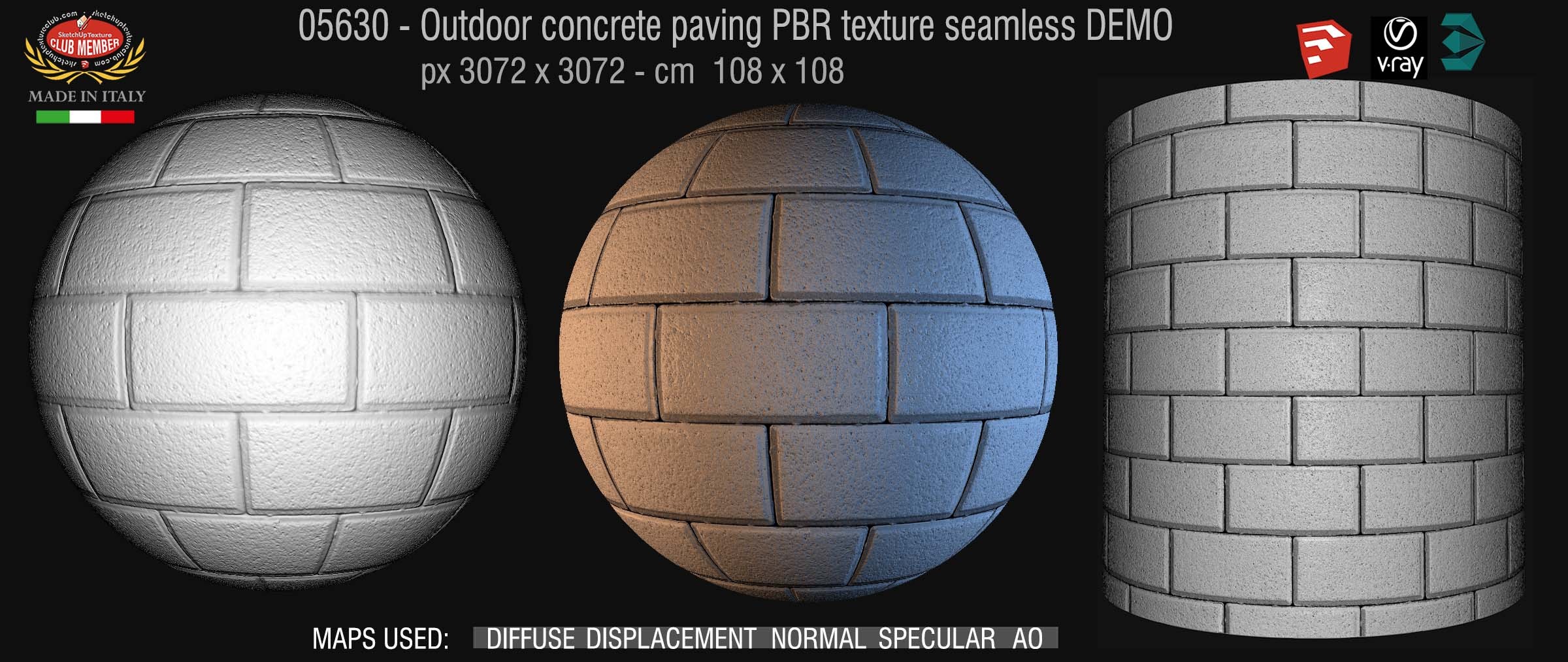 05630  Paving outdoor concrete regular block PBR texture seamless DEMO