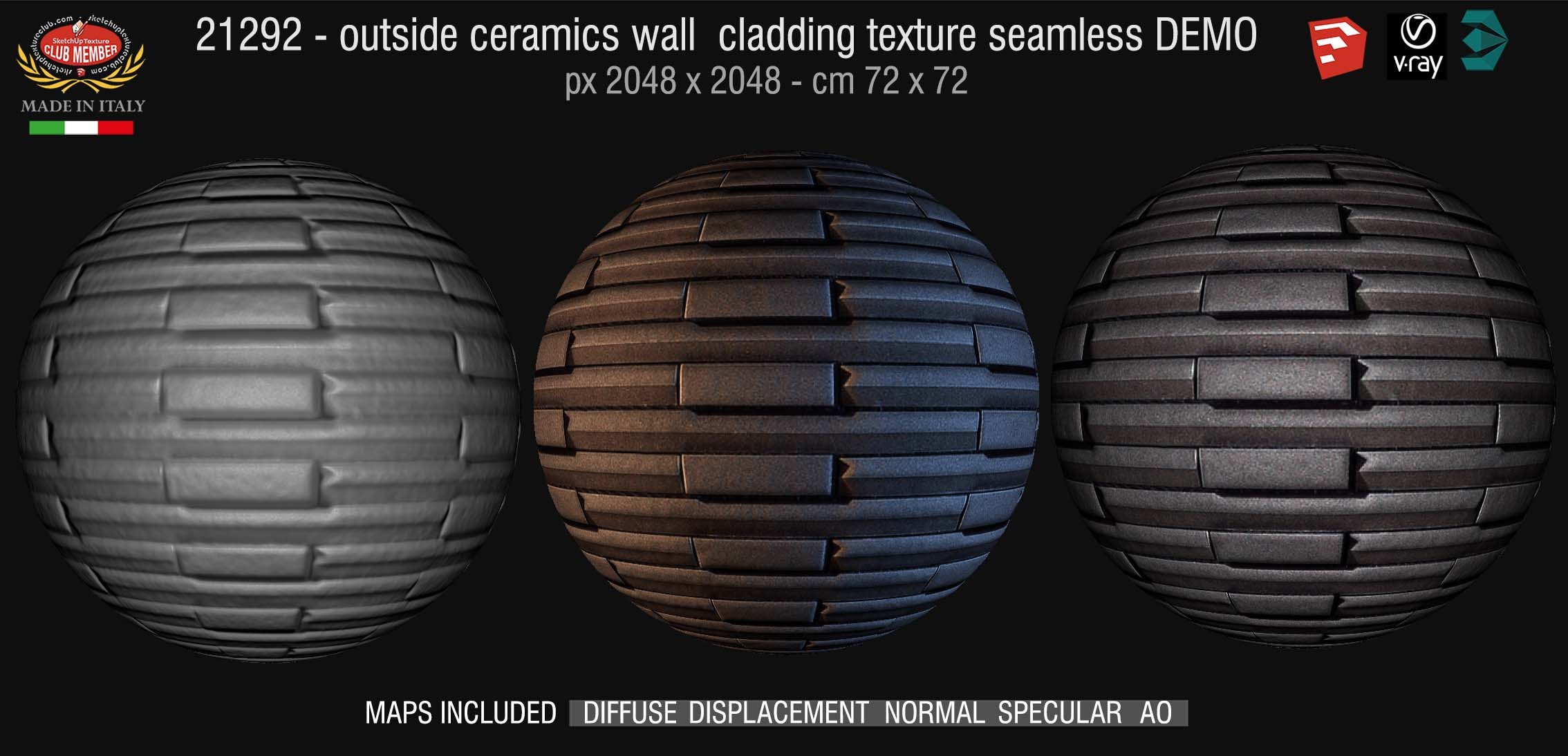 21292 CLICK TO ENLARGE Outside ceramics wall cladding texture + maps DEMO