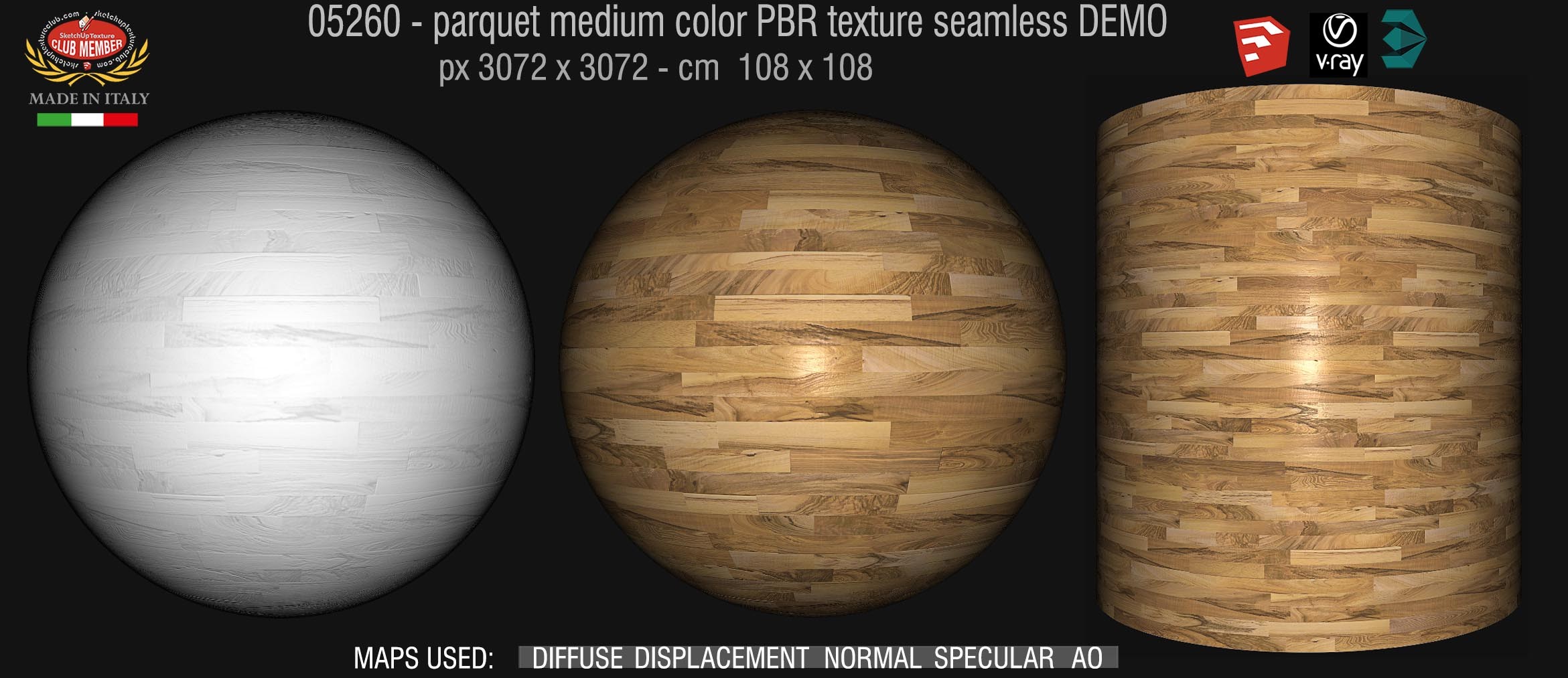 05260 parquet medium color PBR texture seamless DEMO