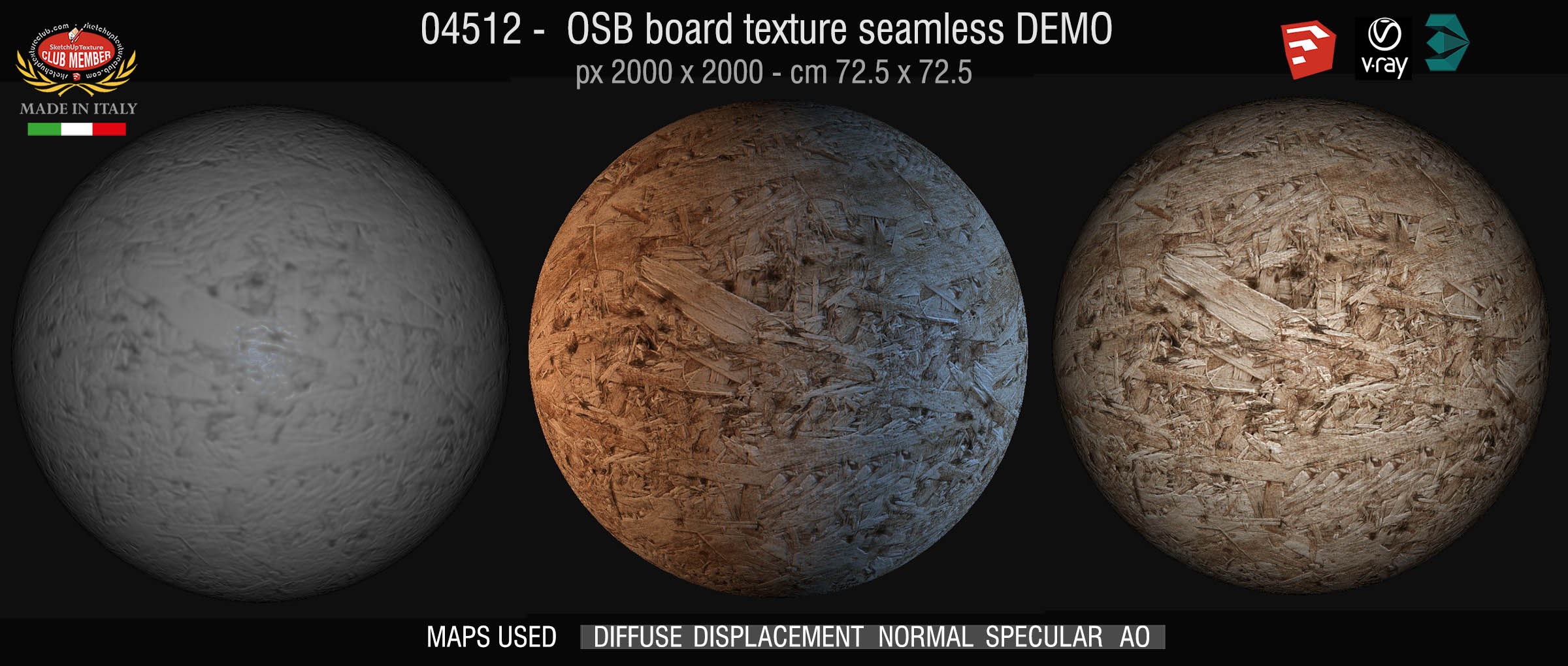 04512 OSB board texture seamless + maps DEMO