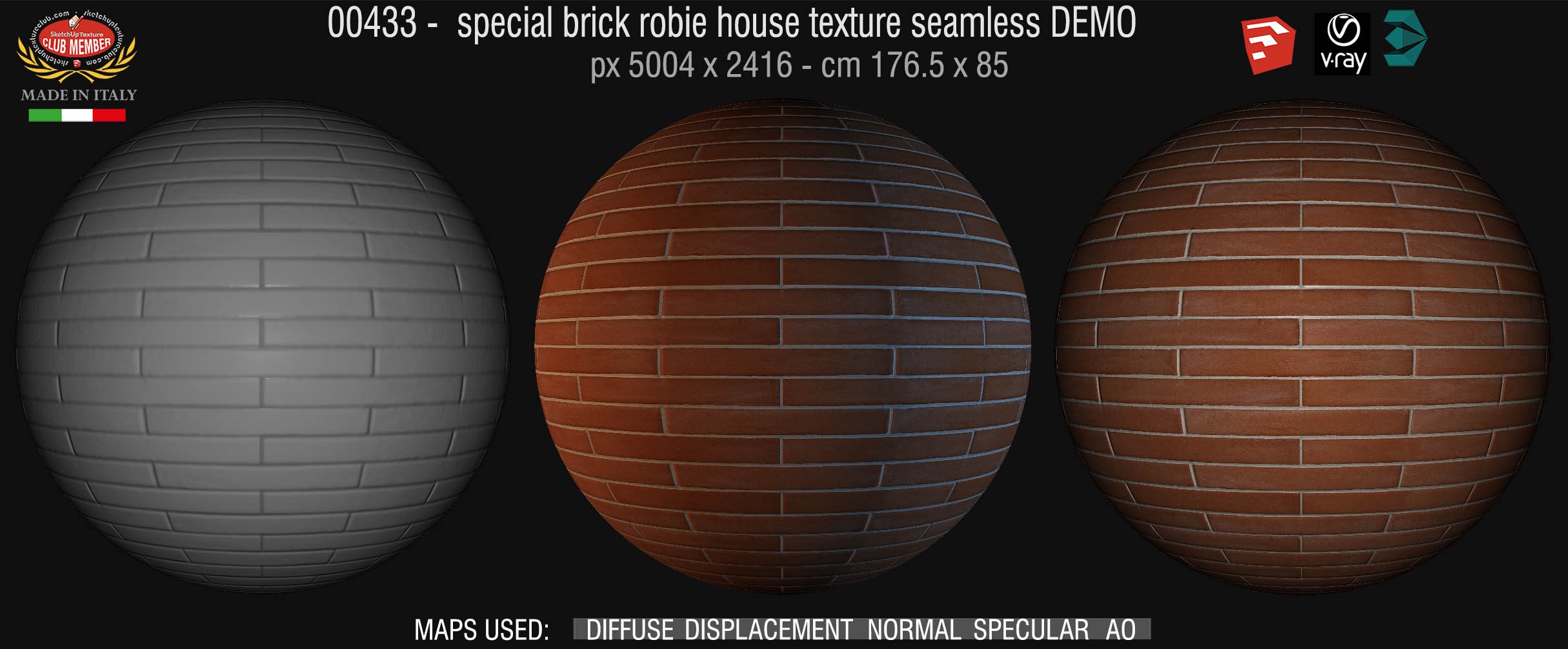 00433 special brick robie house texture seamless + maps DEMO