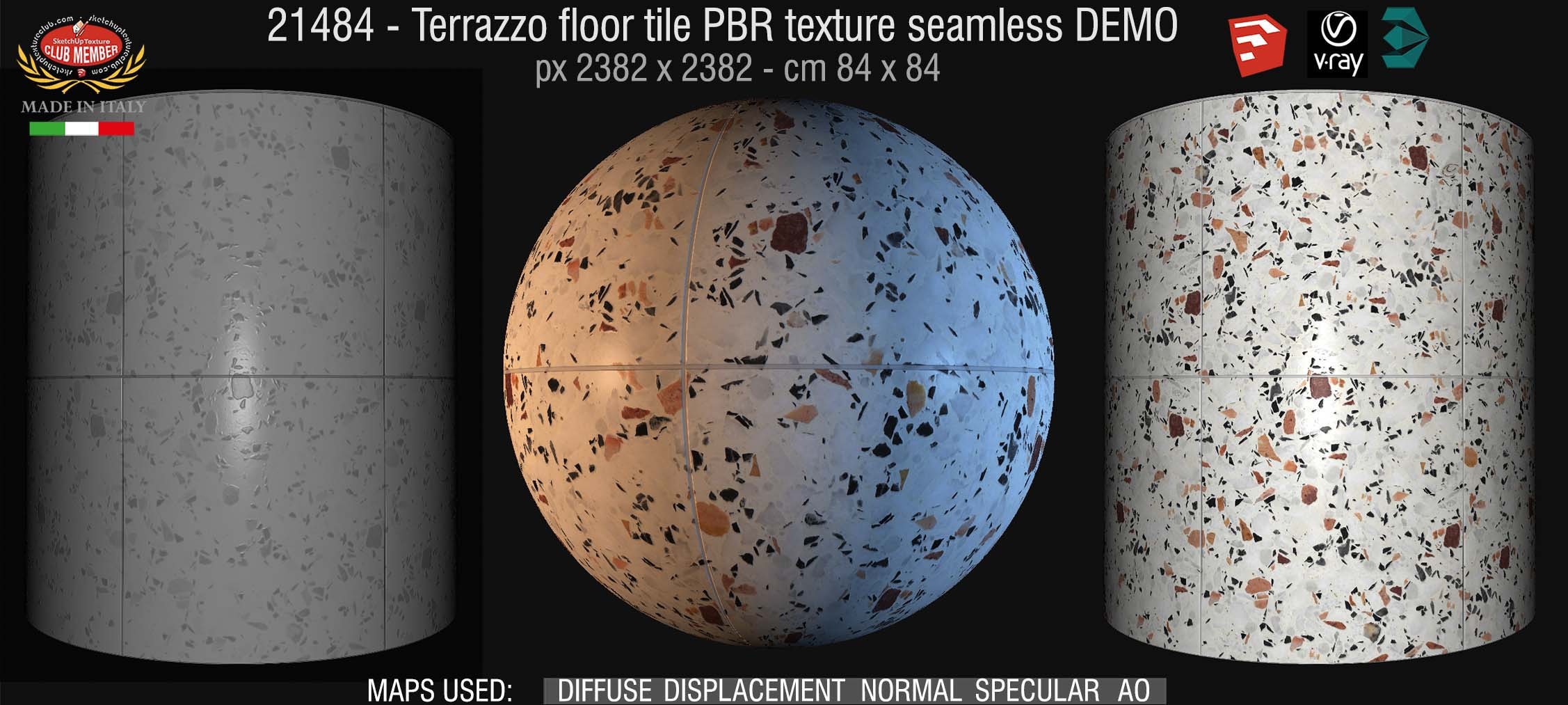 21484 terrazzo floor tile PBR texture seamless DEMO