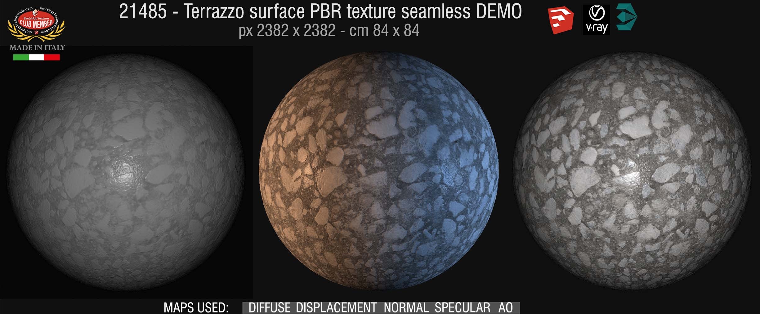 21485 Terrazzo surface PBR texture seamless DEMO