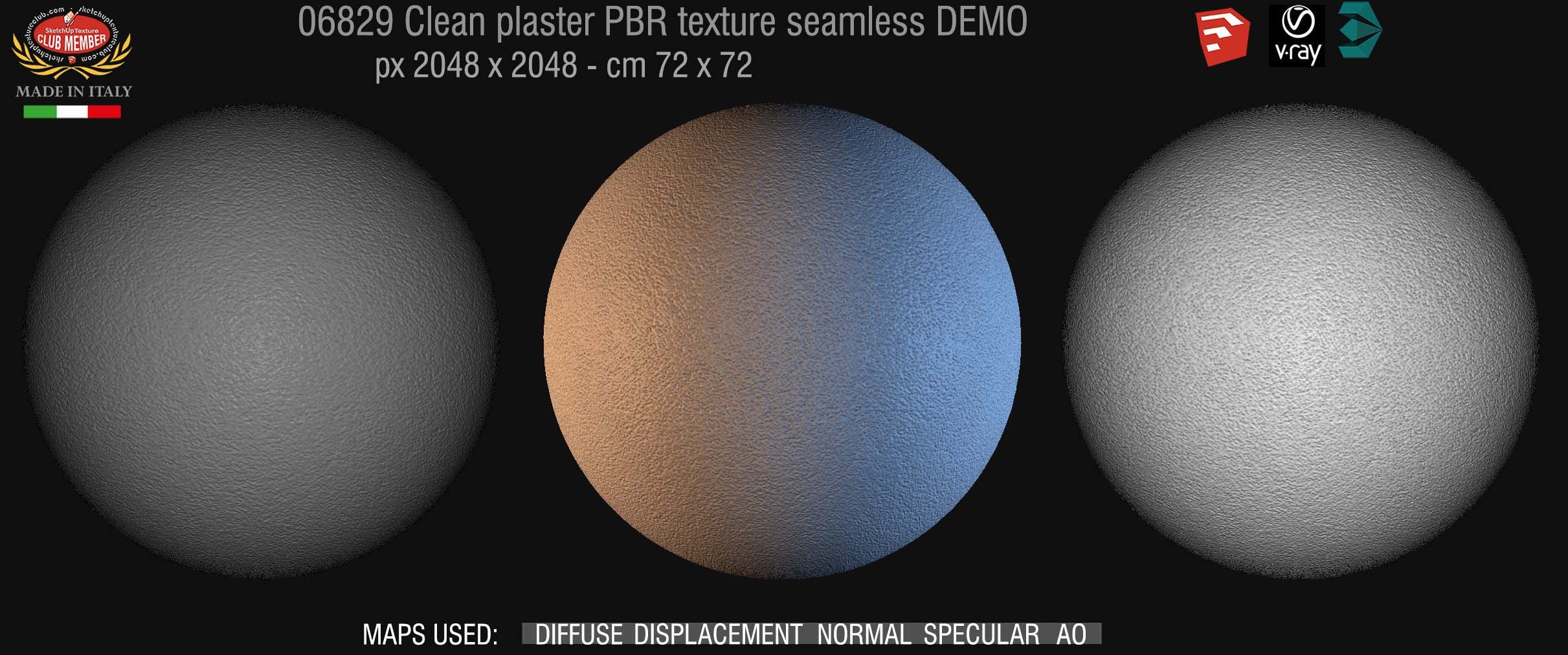 06829 Clean plaster PBR texture seamless DEMO
