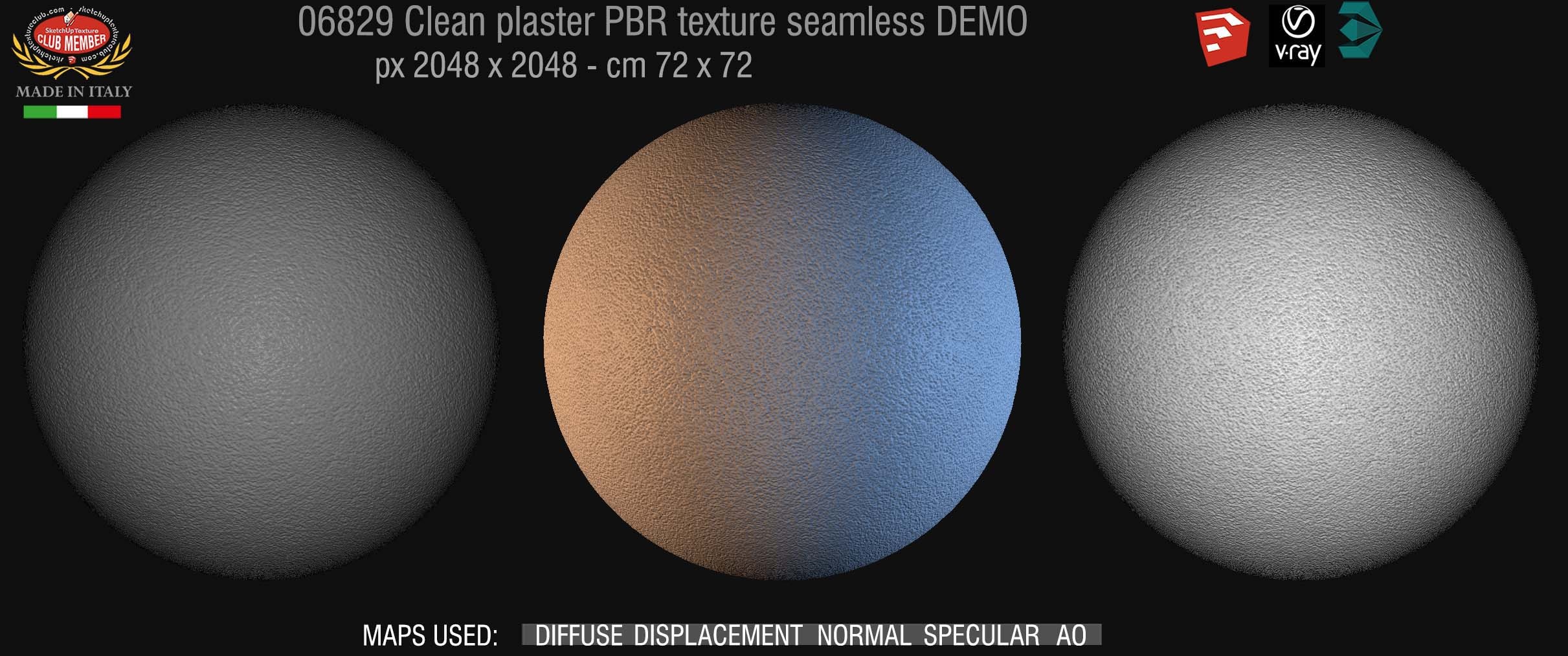 06829 Clean plaster PBR texture seamless DEMO