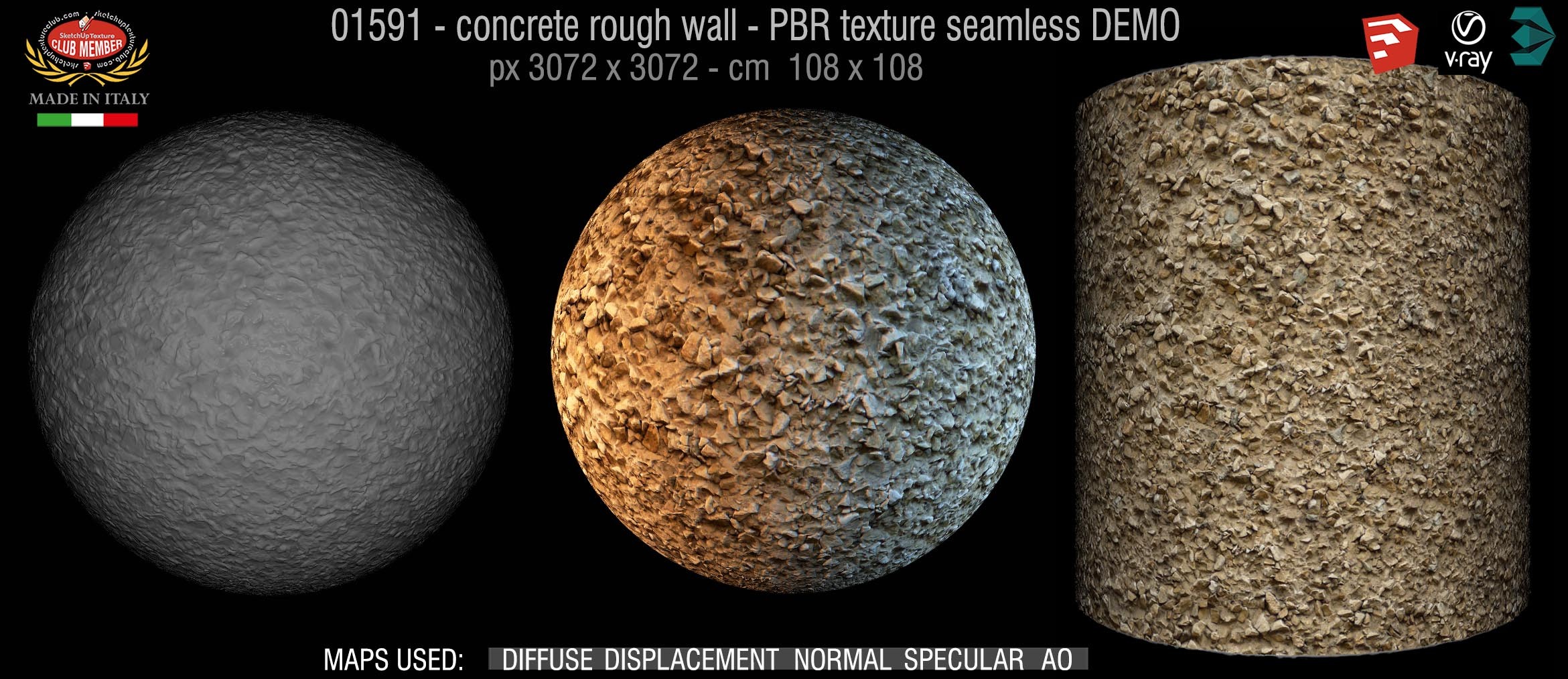 01591 concrete rough wall PBR texture seamless DEMO