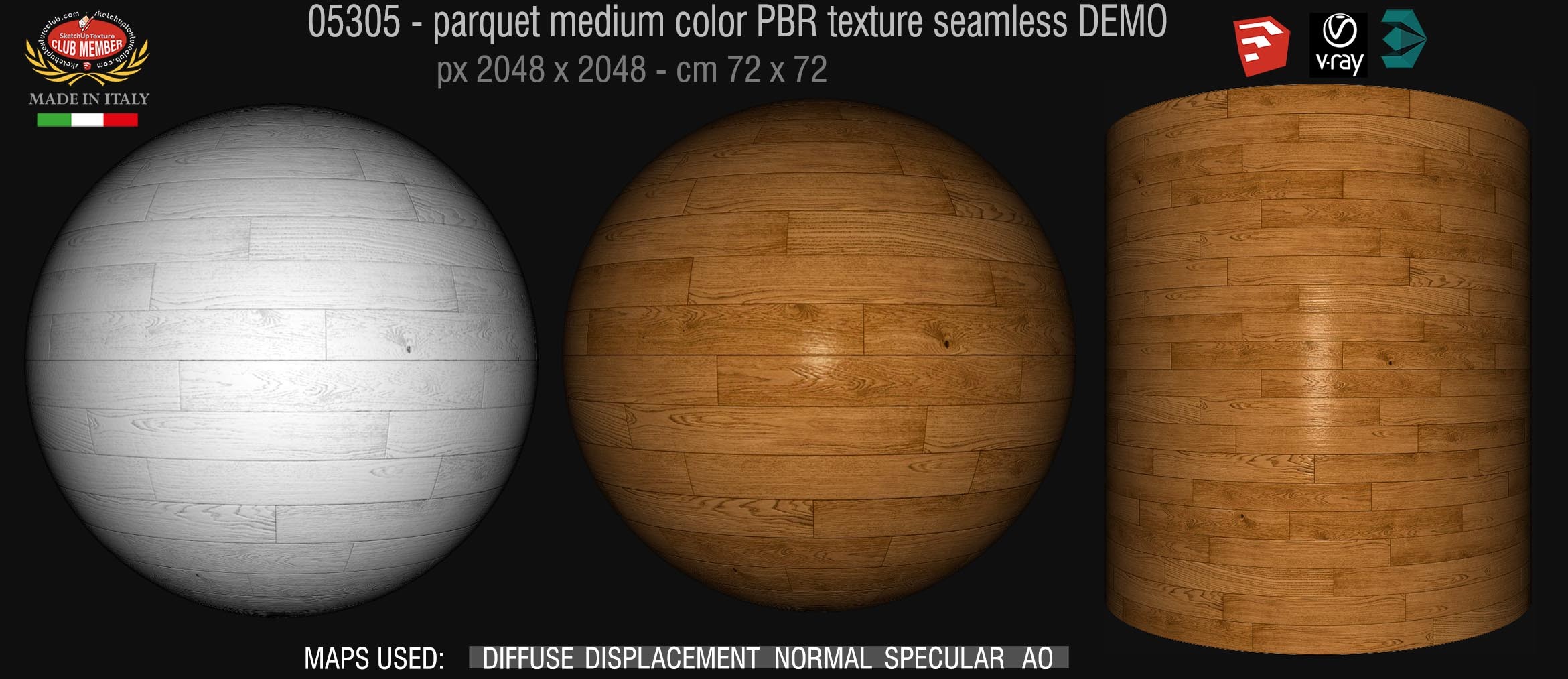 05305 parquet medium color PBR texture seamless DEMO