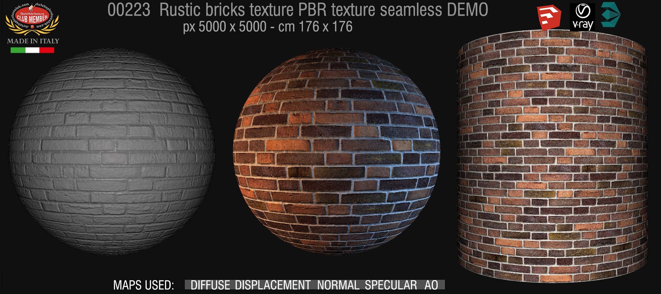 0023 rustic bricks PBR texture seamless DEMO