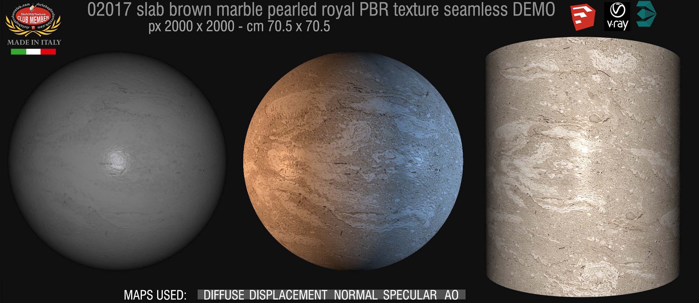 02017 slab brown marble pearled royal PBR texture seamless DEMO
