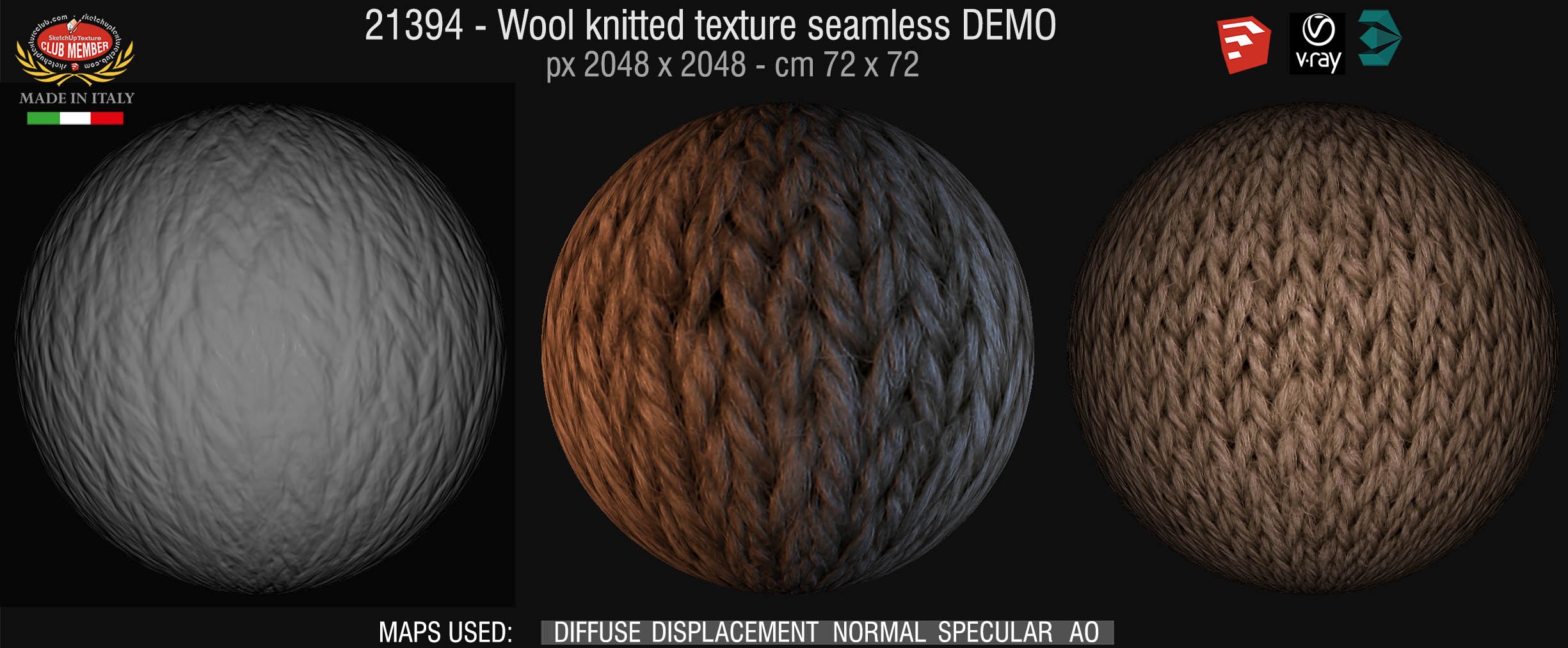 21394 wool knitted texture seamless + maps DEMO