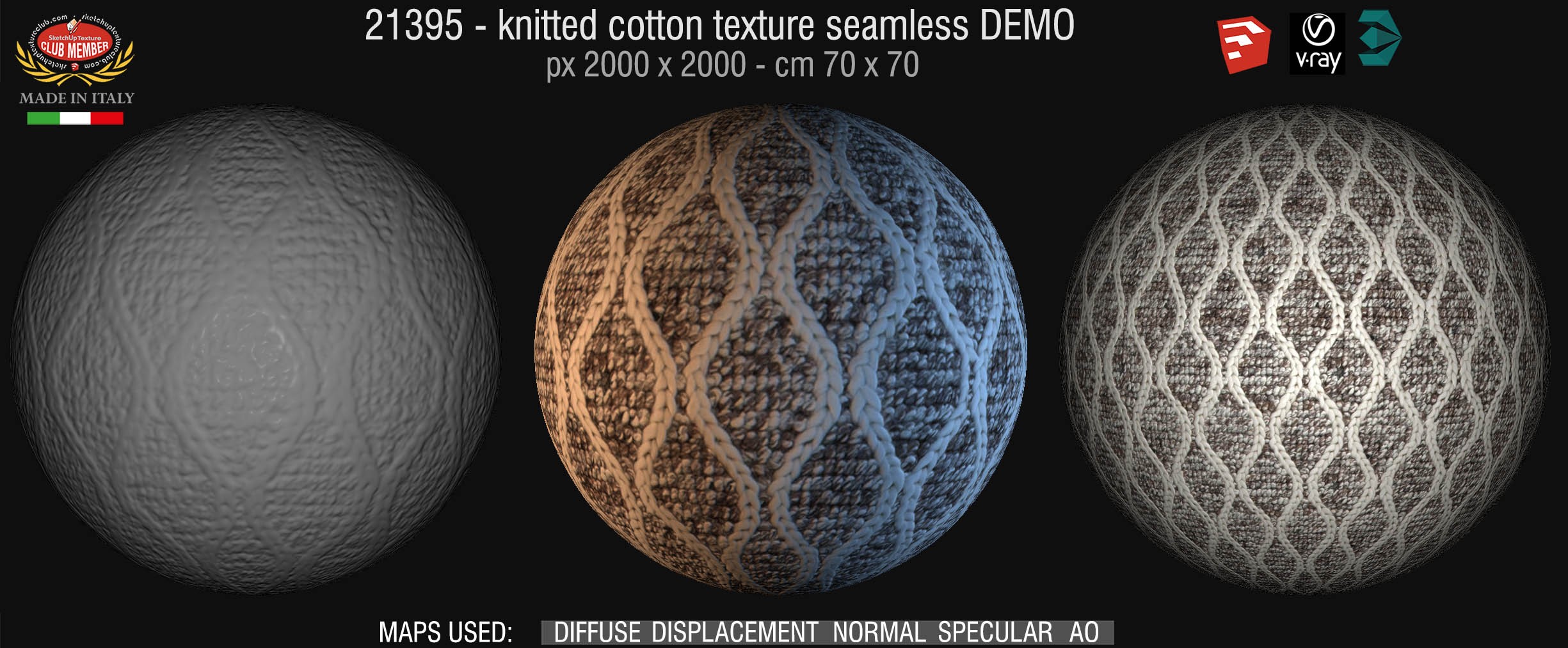 21395 knitted cotton textures seamless + maps DEMO