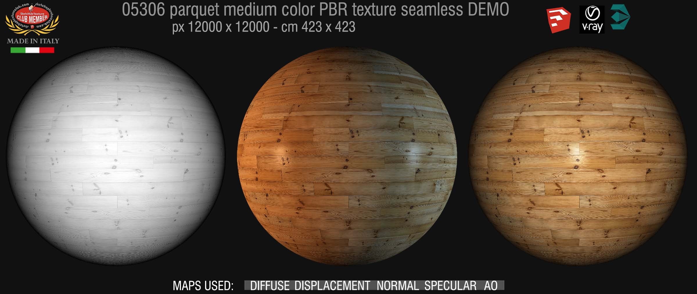 05306 parquet medium color PBR texture seamless DEMO