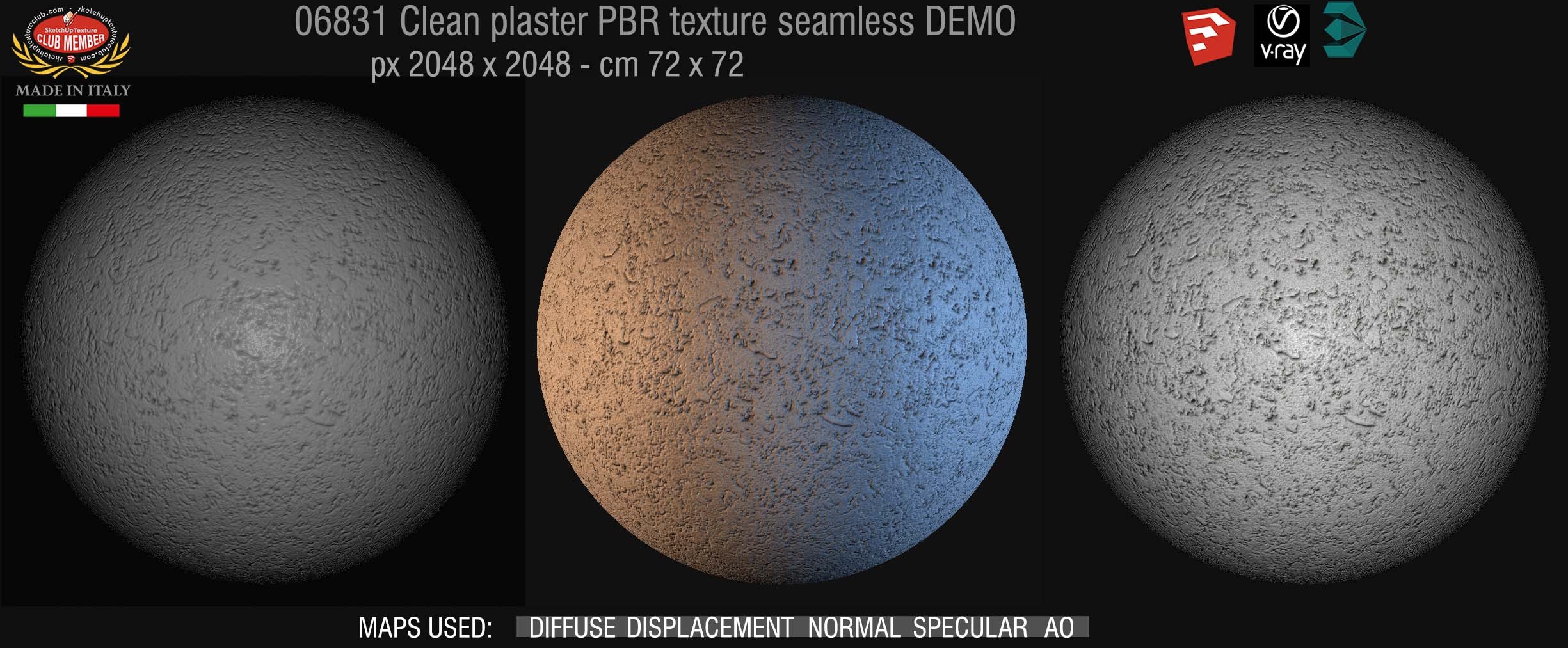 06831 Clean plaster PBR texture seamless DEMO