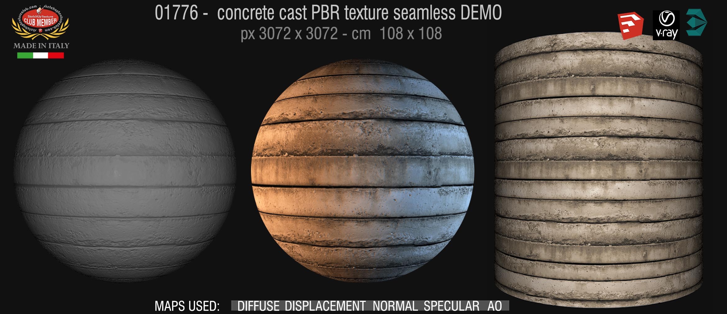 01776 concrete cast PBR texture seamless DEMO