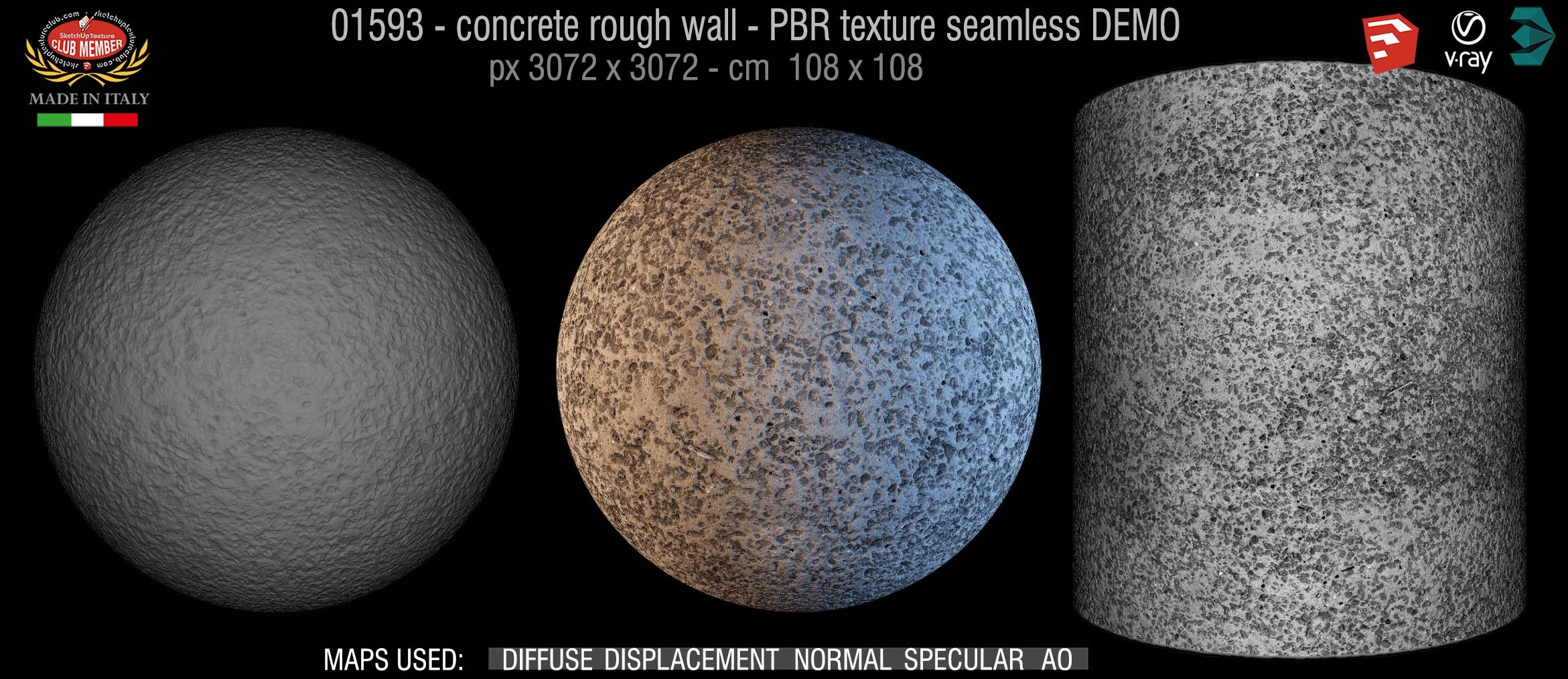 01593 concrete rough wall PBR texture seamless DEMO