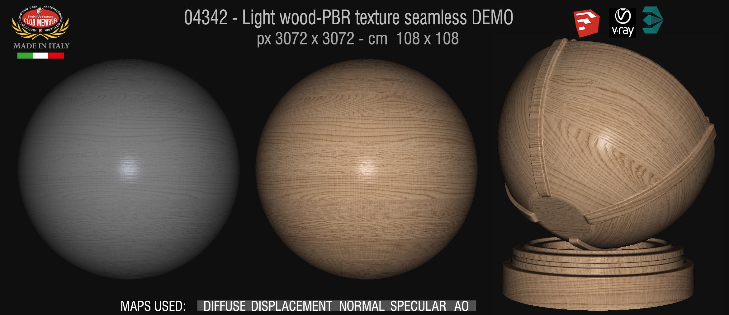 04342 Light fine wood-PBR texture seamless DEMO