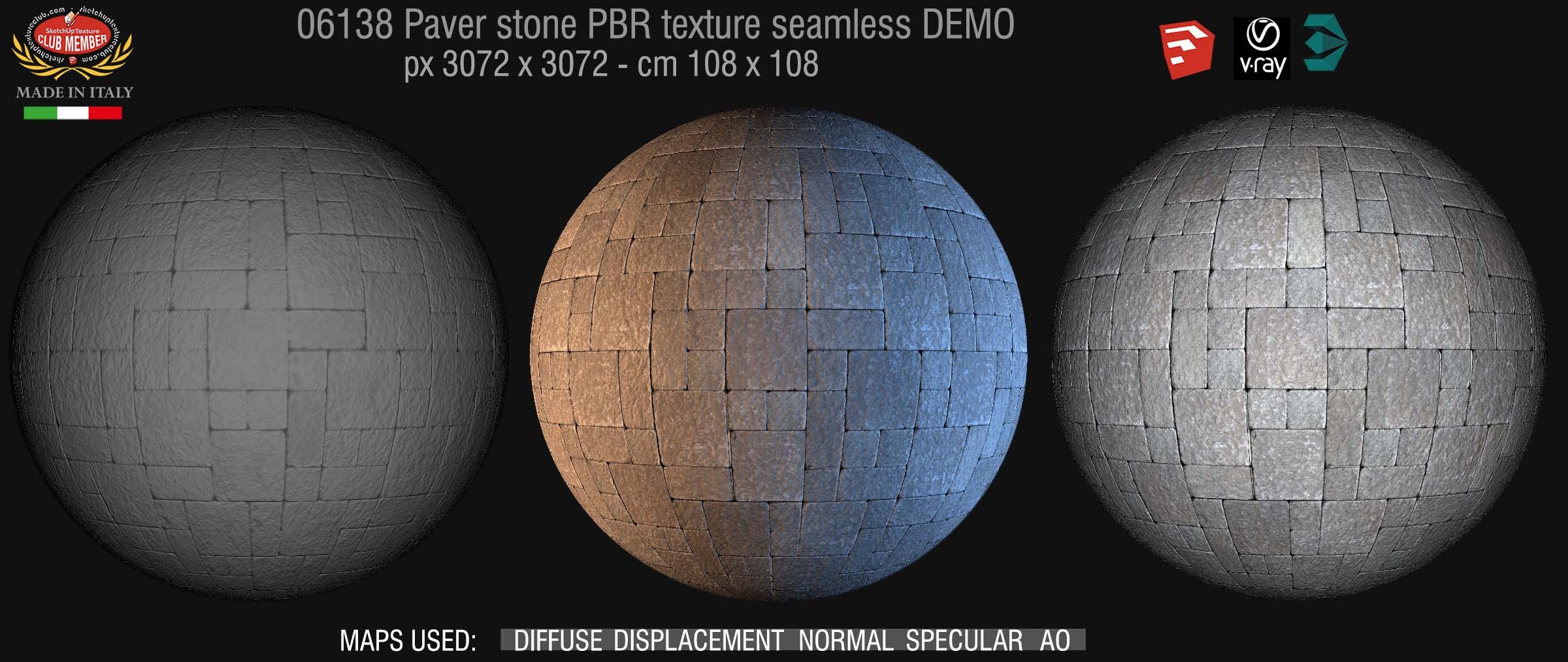 06138 paver stone PBR texture seamless DEMO