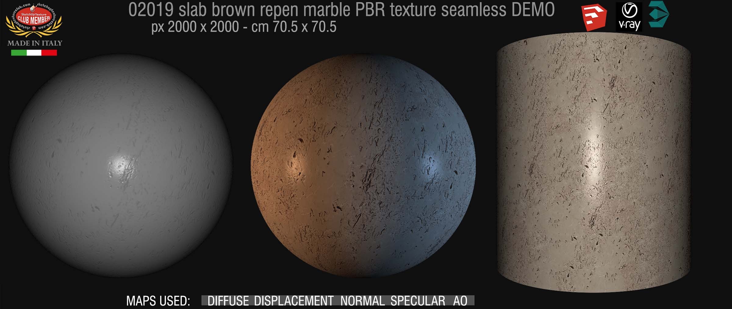 02019 slab brown repen marble PBR texture seamless DEMO