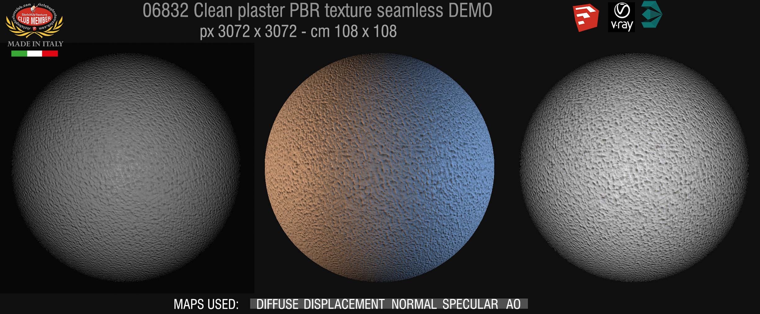 06832 clean plaster PBR texture seamless DEMO