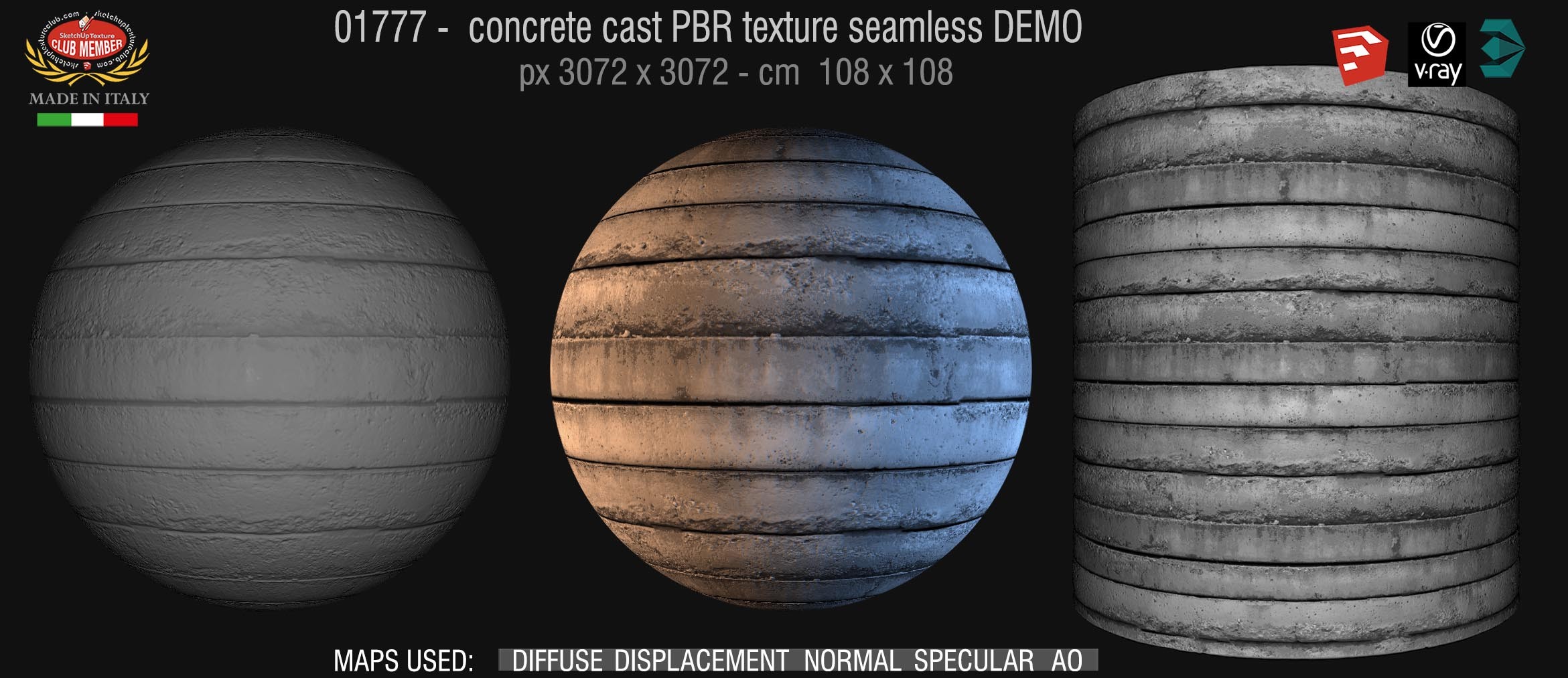 01777 concrete cast PBR texture seamless DEMO