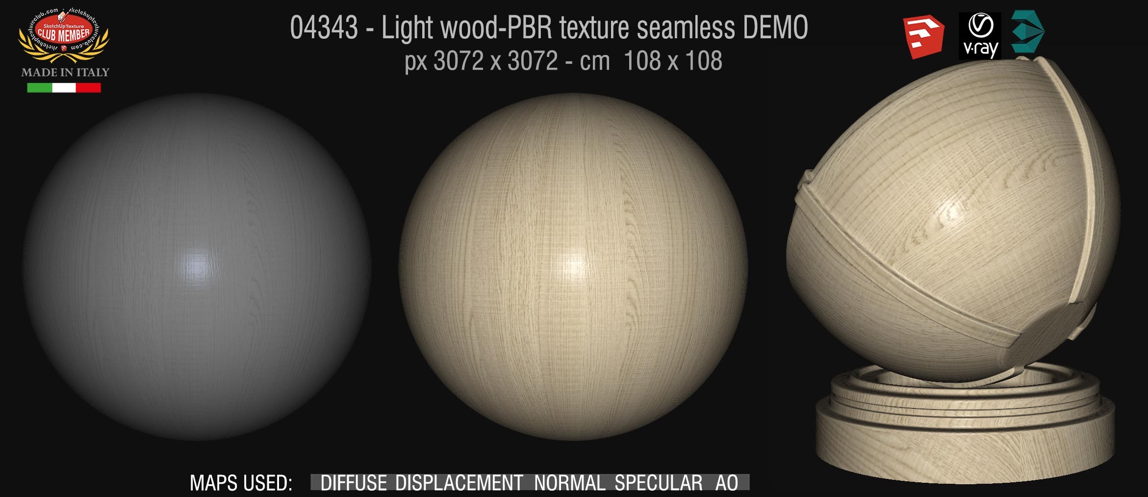 04343 Light fine wood-PBR texture seamless DEMO