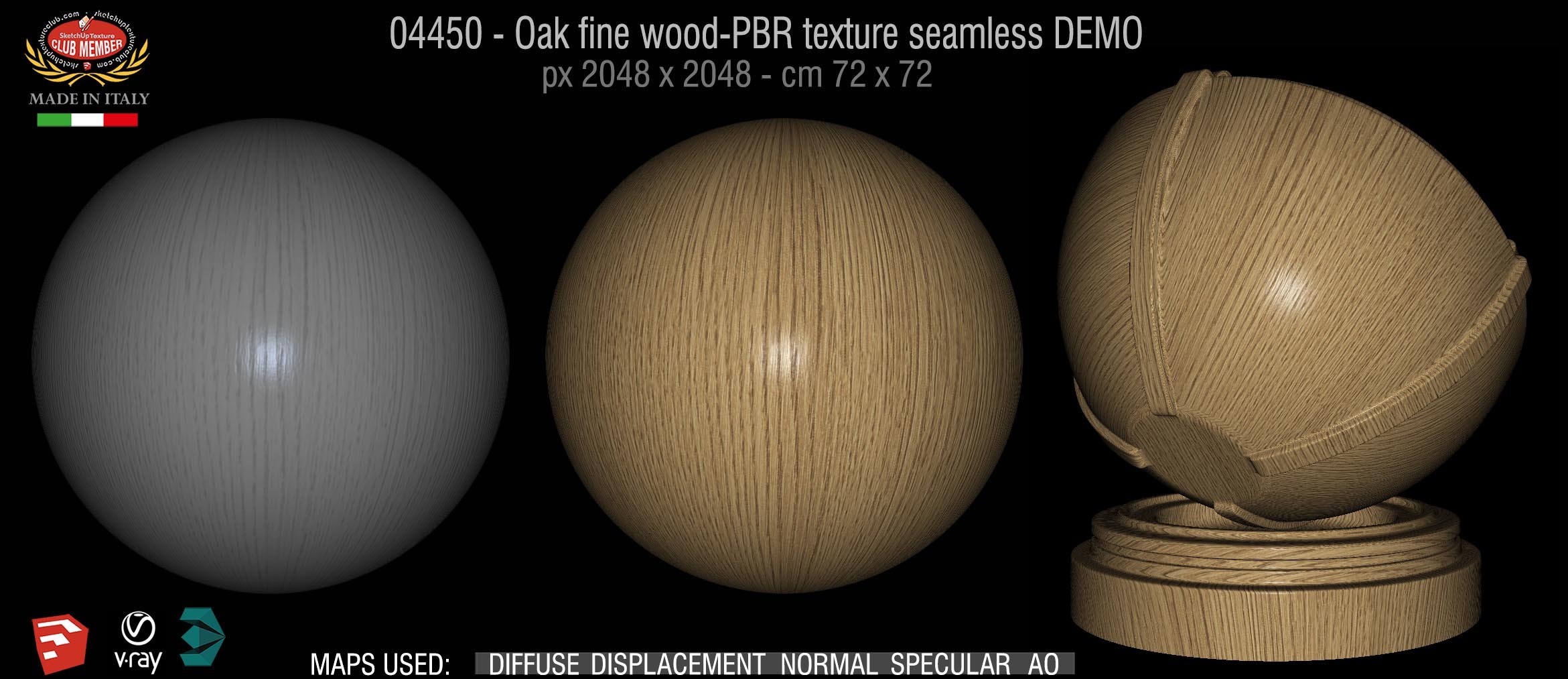 04450 Oak fine wood-PBR texture seamless DEMO