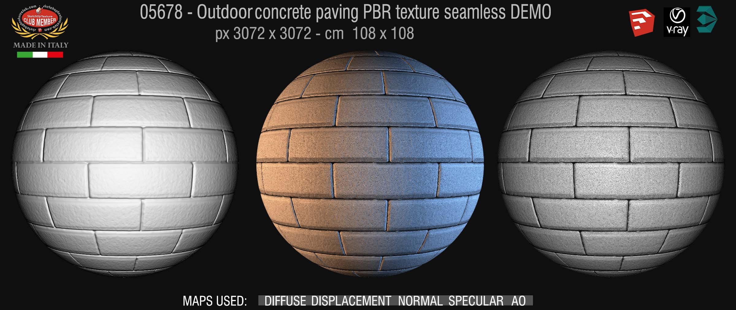05678  Paving outdoor concrete regular block PBR texture seamless DEMO