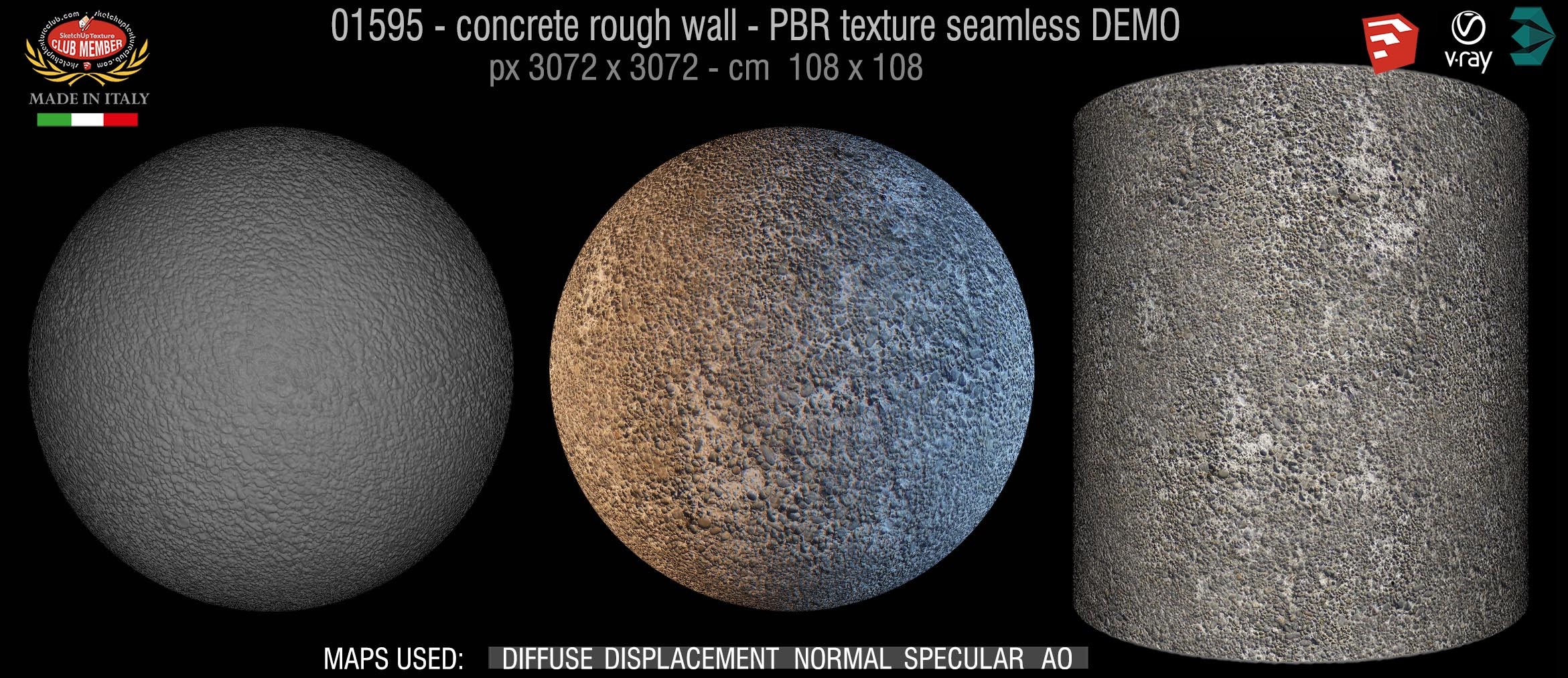 01595 concrete rough wall PBR texture seamless DEMO