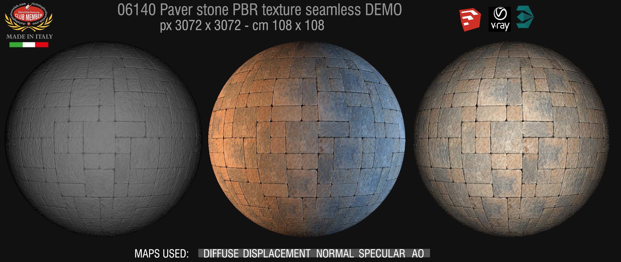 06140 paver stone PBR texture seamless DEMO