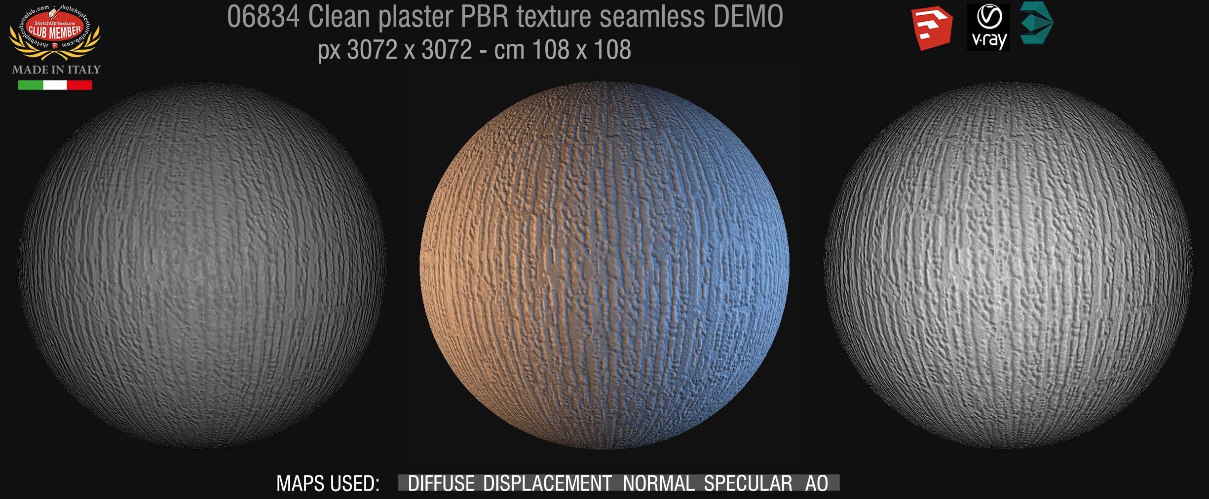 06834 clean plaster PBR texture seamless DEMO