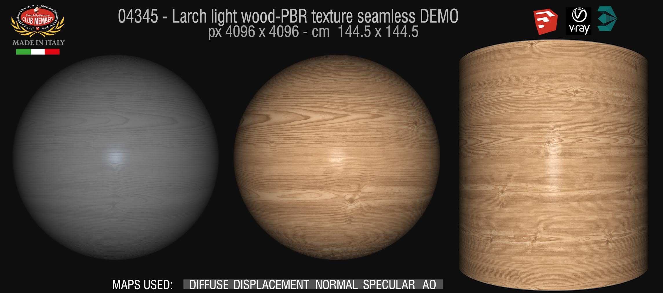 04345 Larch light wood-PBR texture seamless DEMO