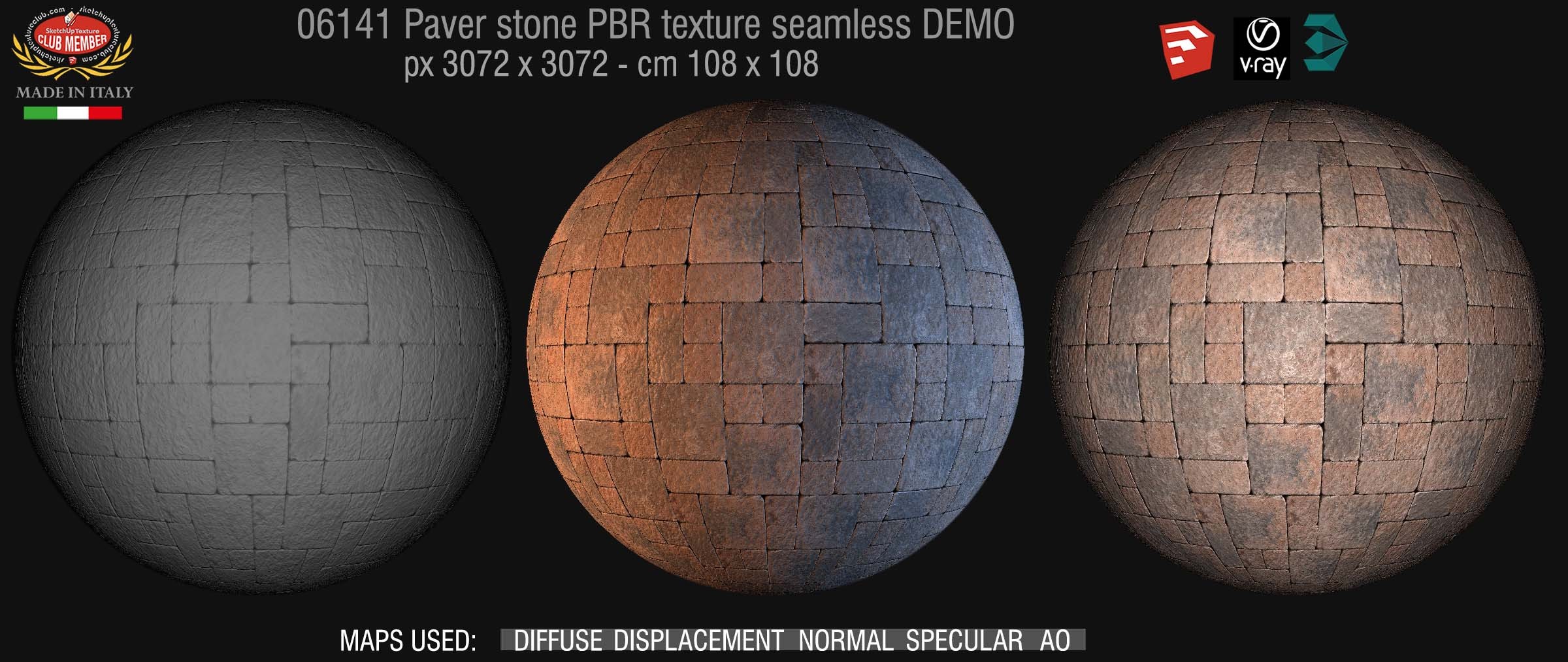 06141 paver stone PBR texture seamless DEMO