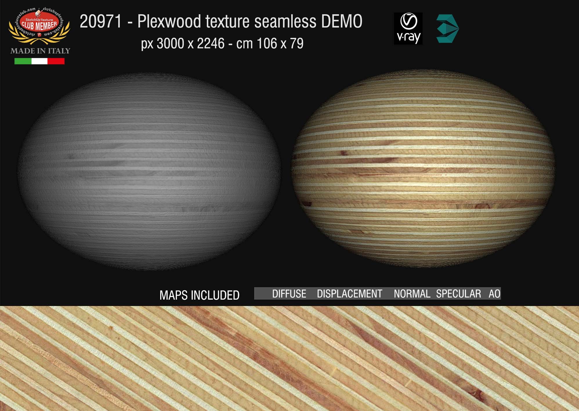 20971 Plexwood texture seamless + maps DEMO