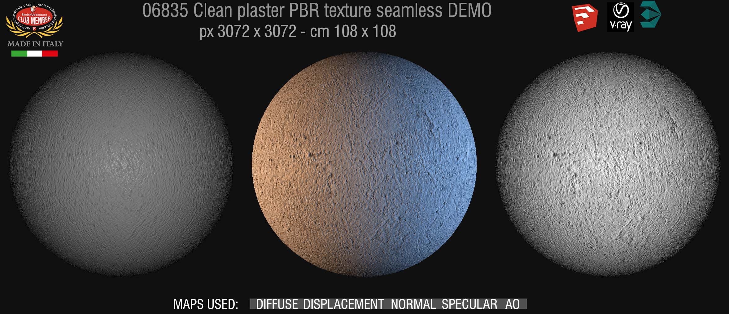06835 clean plaster PBR texture seamless DEMO