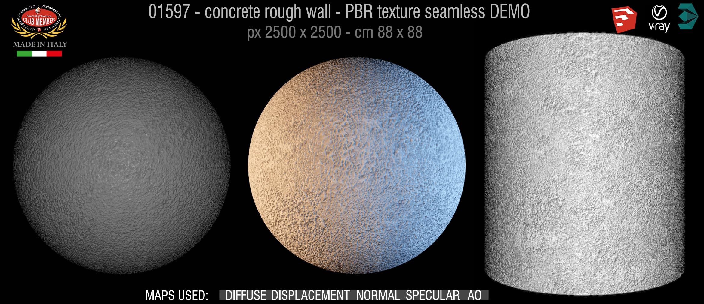 01597 concrete rough wall PBR texture seamless DEMO