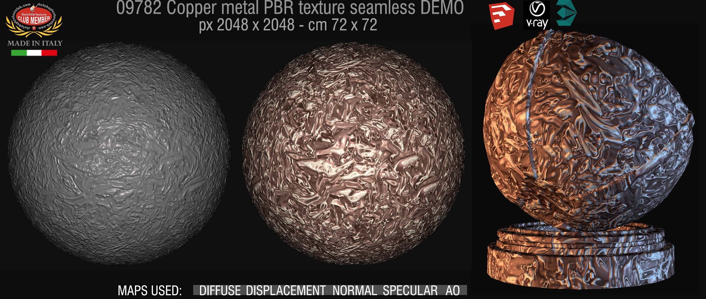 09782 Copper metal PBR texture seamless DEMO