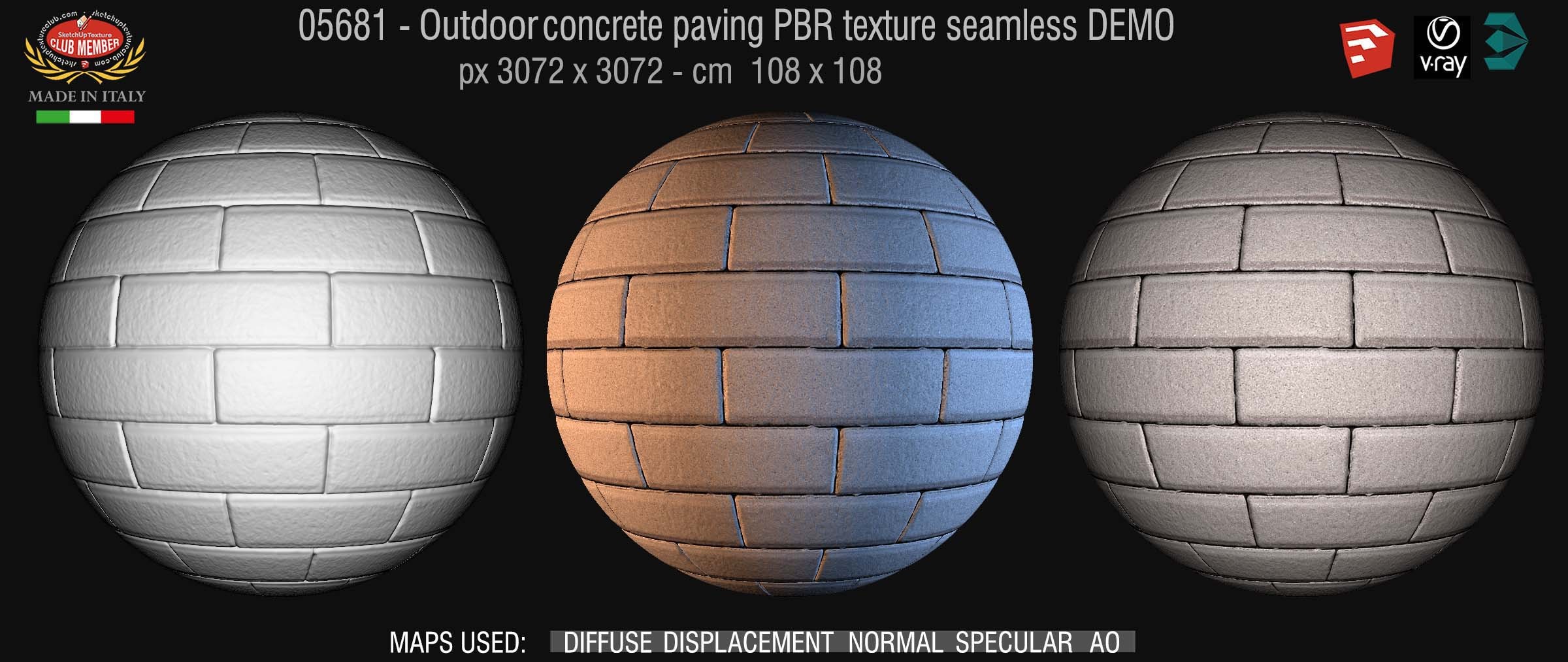 05681  Paving outdoor concrete regular block PBR texture seamless DEMO