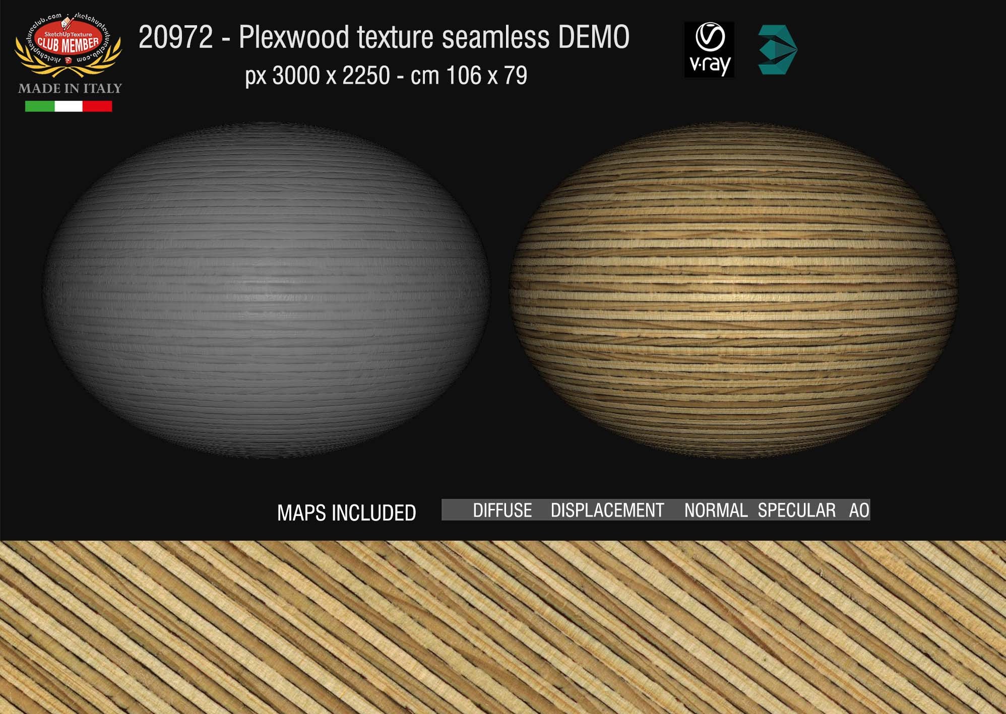 CLICK TO ENLARGE - Plexwood texture + maps DEMO