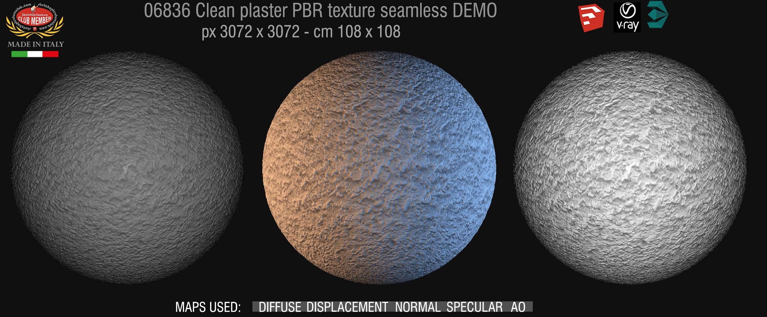 06836 clean plaster PBR texture seamless DEMO