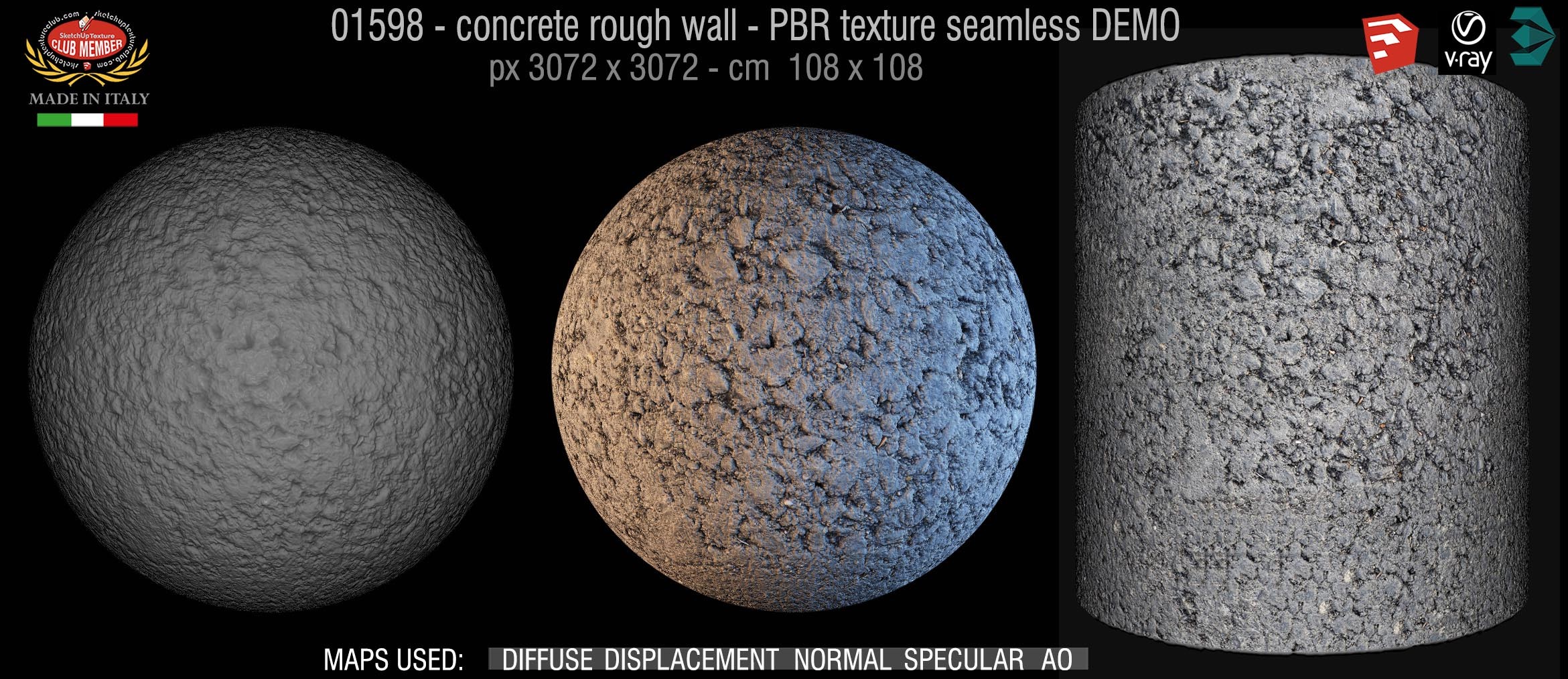 01598 concrete rough wall PBR texture seamless DEMO