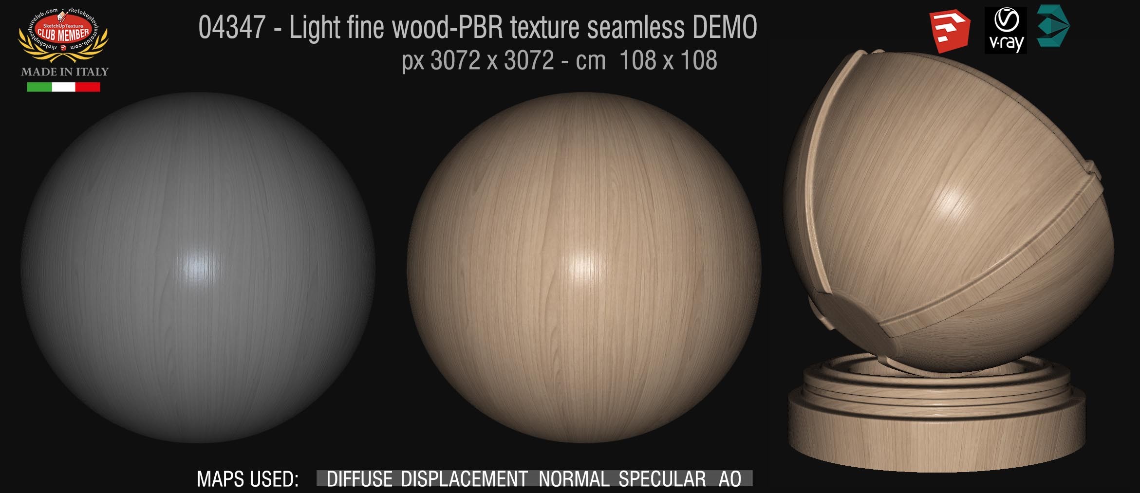 04347 Light fine wood-PBR texture seamless DEMO