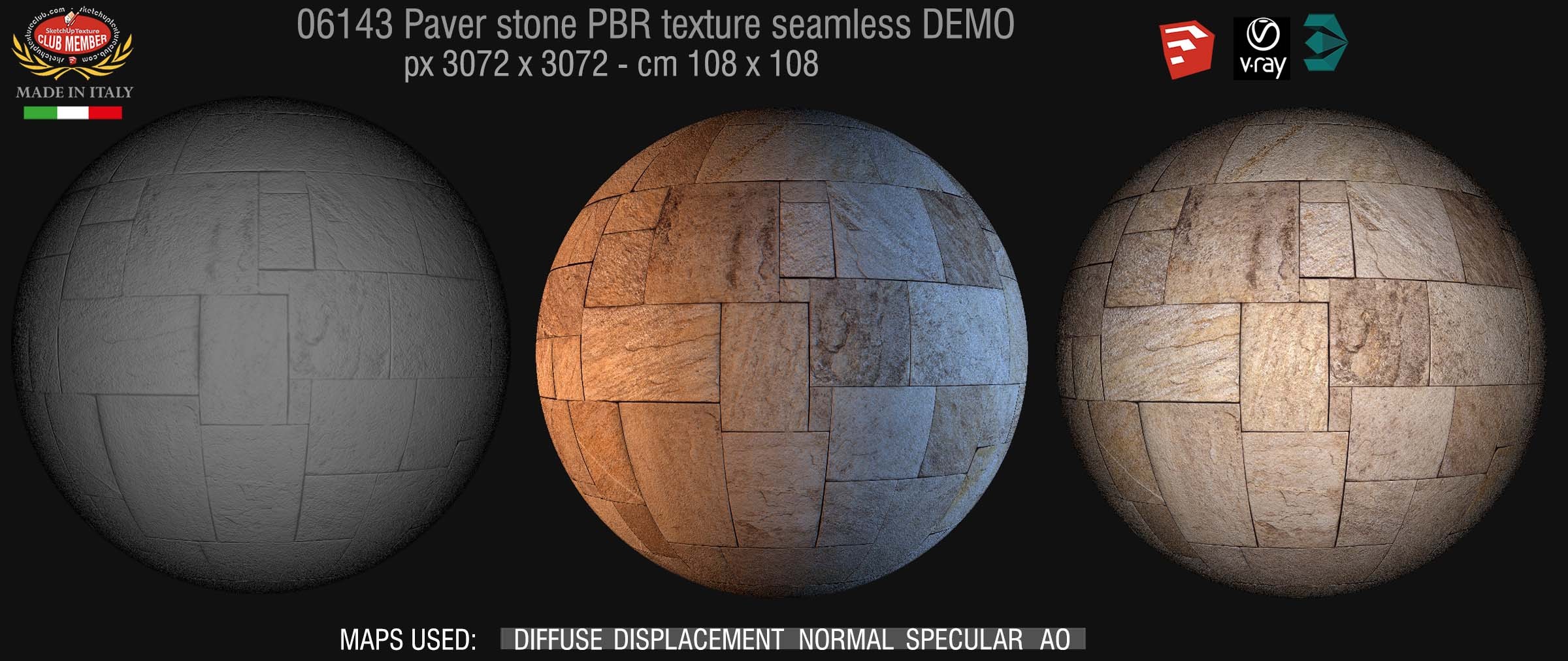 06143 paver stone PBR texture seamless DEMO