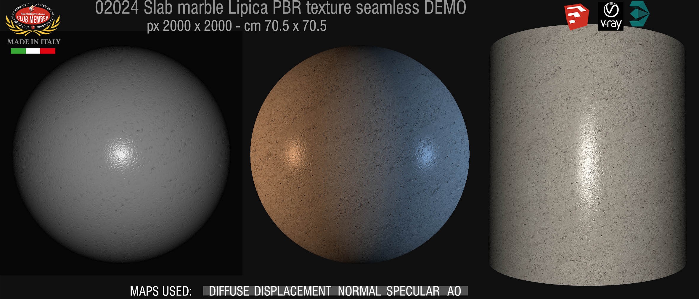 02024 Slab marble lipica PBR texture seamless DEMO