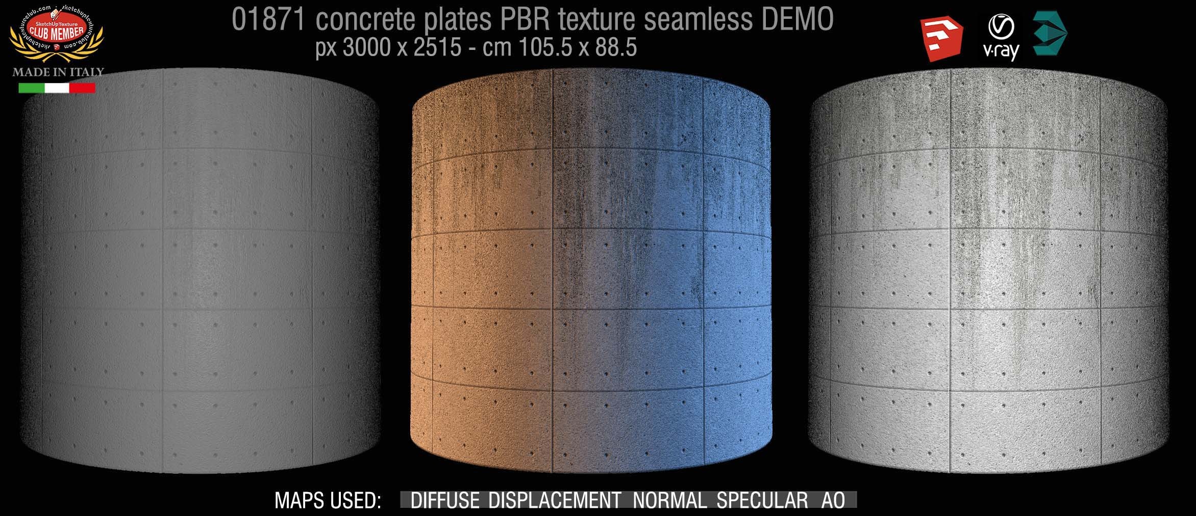 01871 tadao ando concrete plates PBR texture seamless DEMO