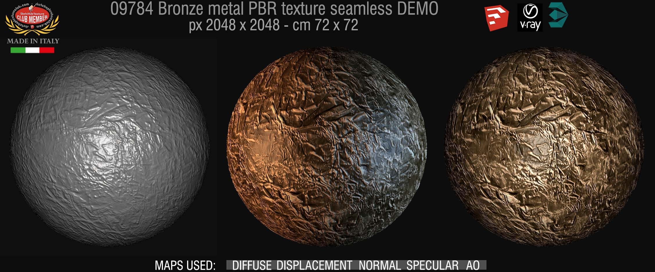 09784 Bronze metal PBR texture seamless DEMO