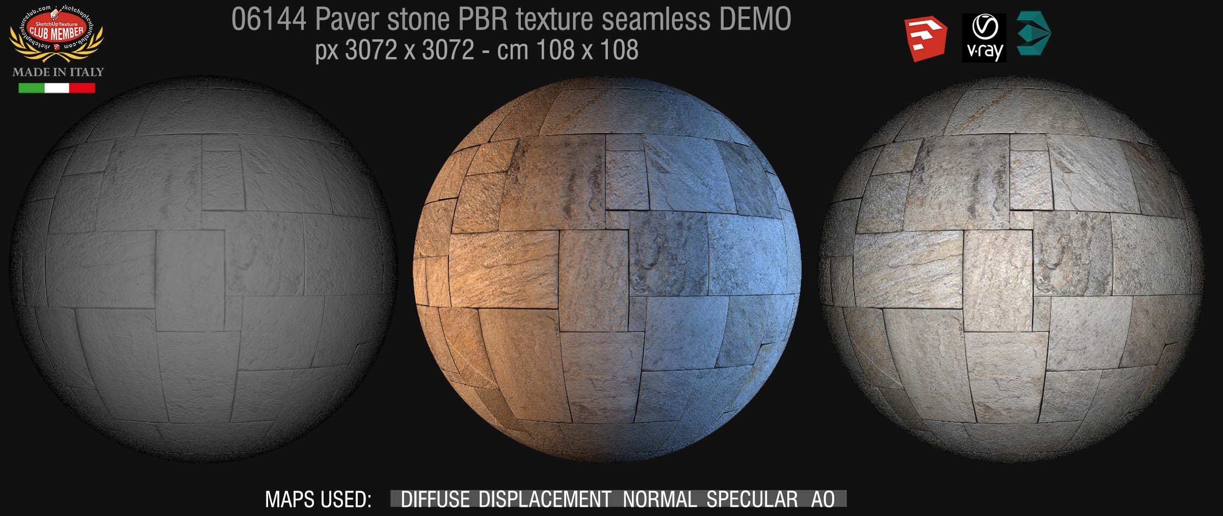 06144 paver stone PBR texture seamless DEMO