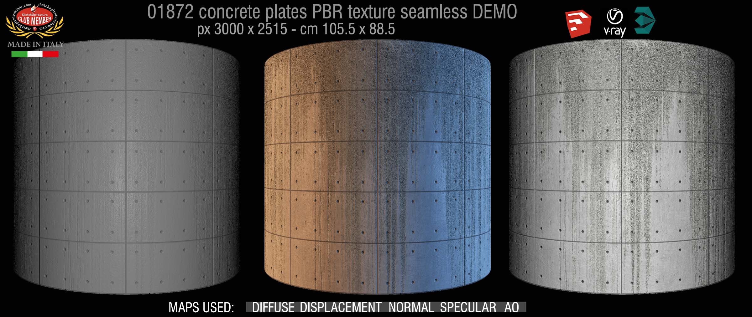 01872 Tadao Ando concrete plates PBR texture seamless DEMO