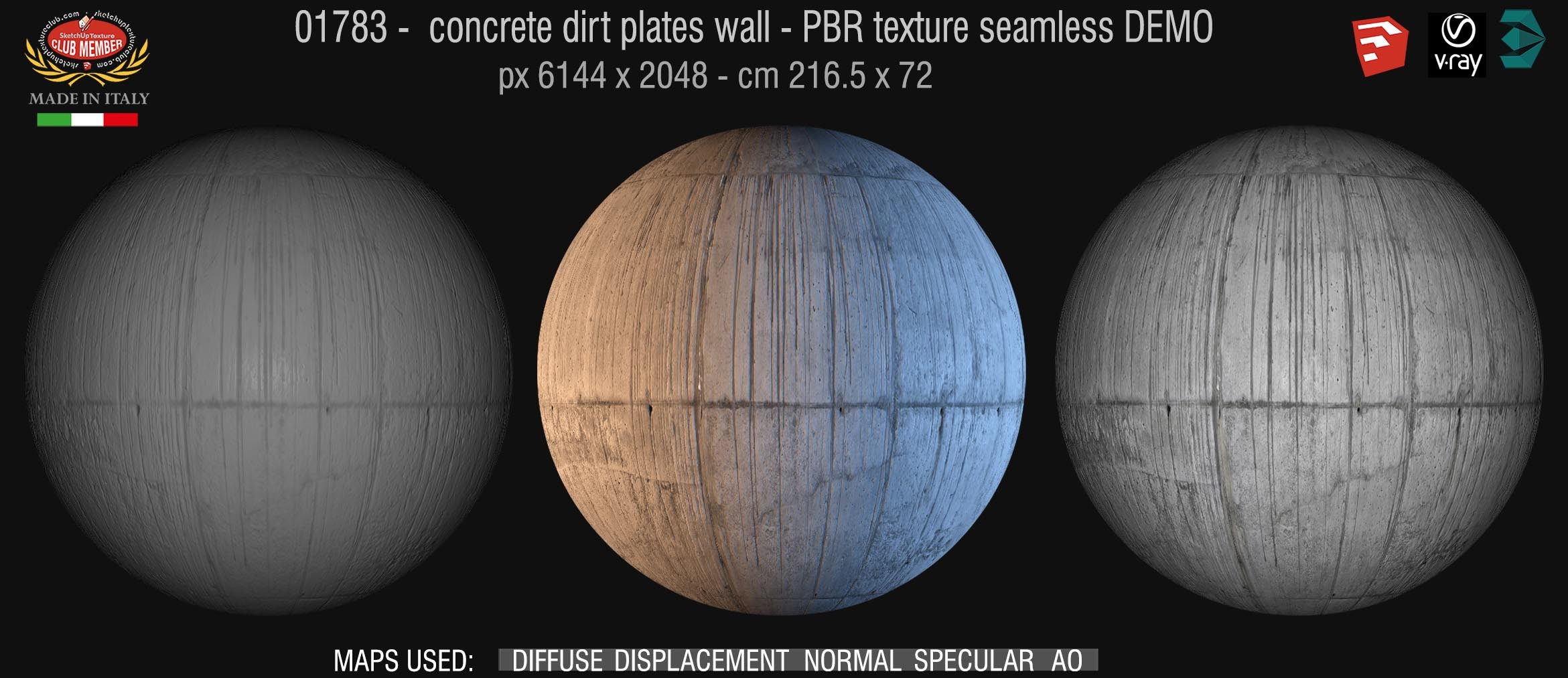 01783 concrete dirt plates wall PBR texture seamless DEMO