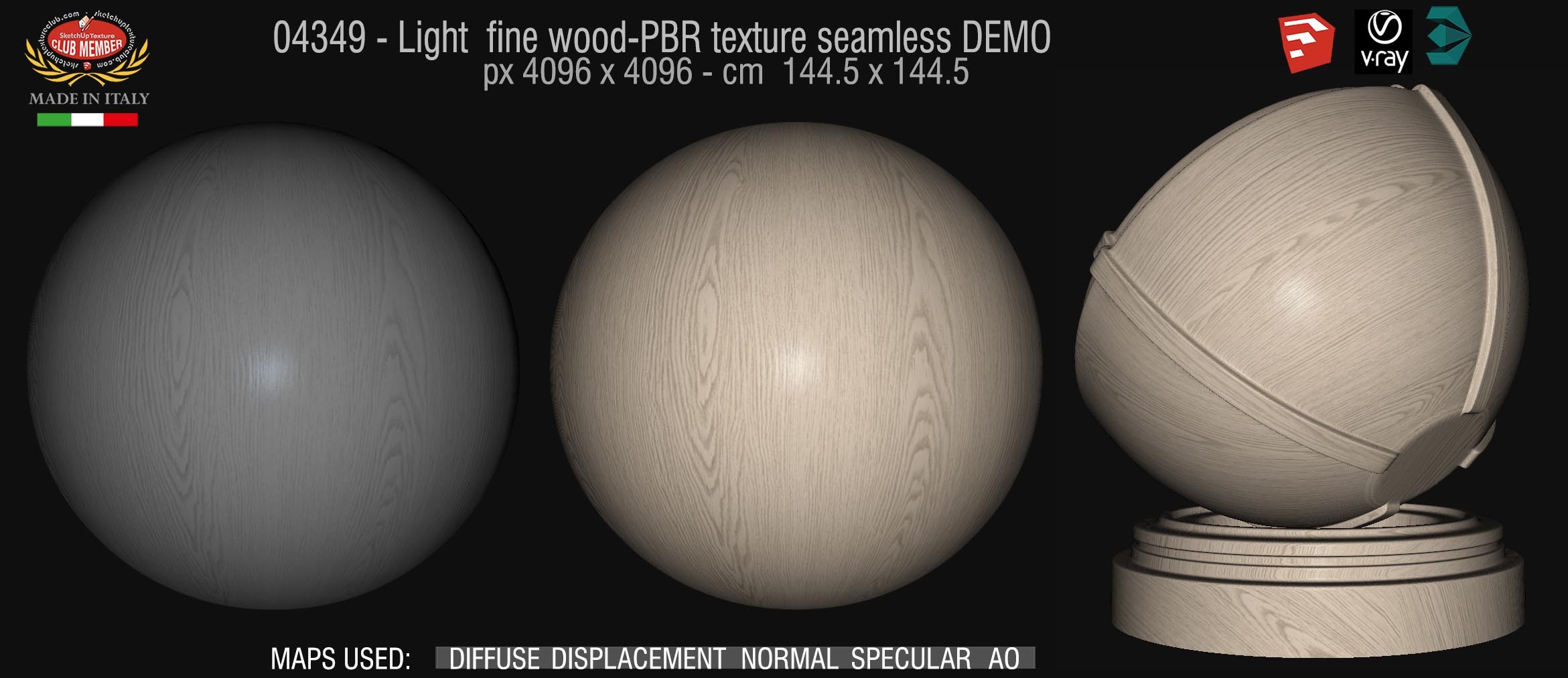 04349 Light fine wood-PBR texture seamless DEMO